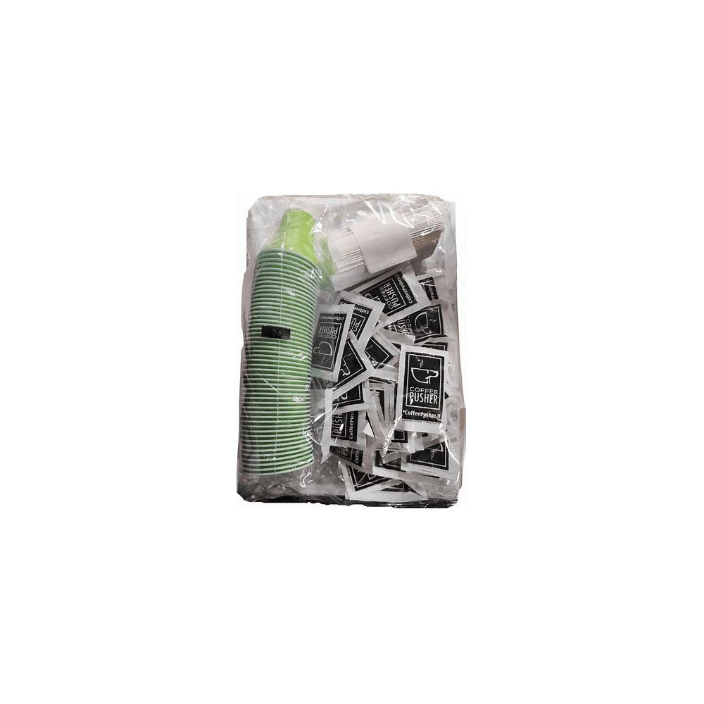 KIT ACCESSORI CAFFÈ con 50 Bustine di zucchero + 50 Bicchierini + 50 P