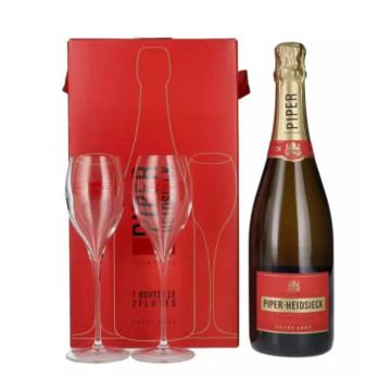 Champagne Piper-Heidsieck Cuvée Brut cl.75 + 2 Bicchieri Flutes
