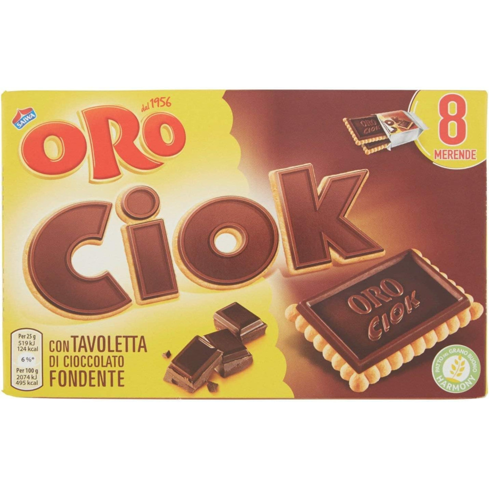 Oro Ciok Biscotto con Tavoletta di Cioccolato Fondente gr.200